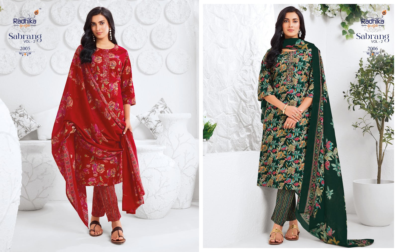 Sabrang Vol 2 Radhika Lifestyle Readymade Cotton Pant Suits Supplier Ahmedabad