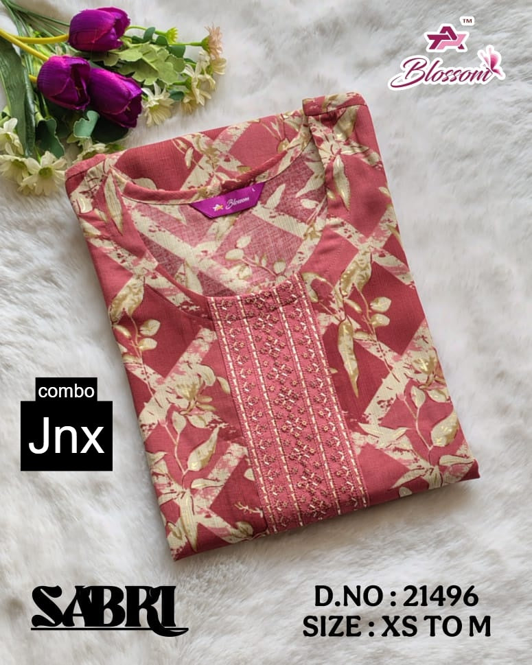 Sabri 0206 Jnx Vertican Straight Cut Kurtis Wholesale