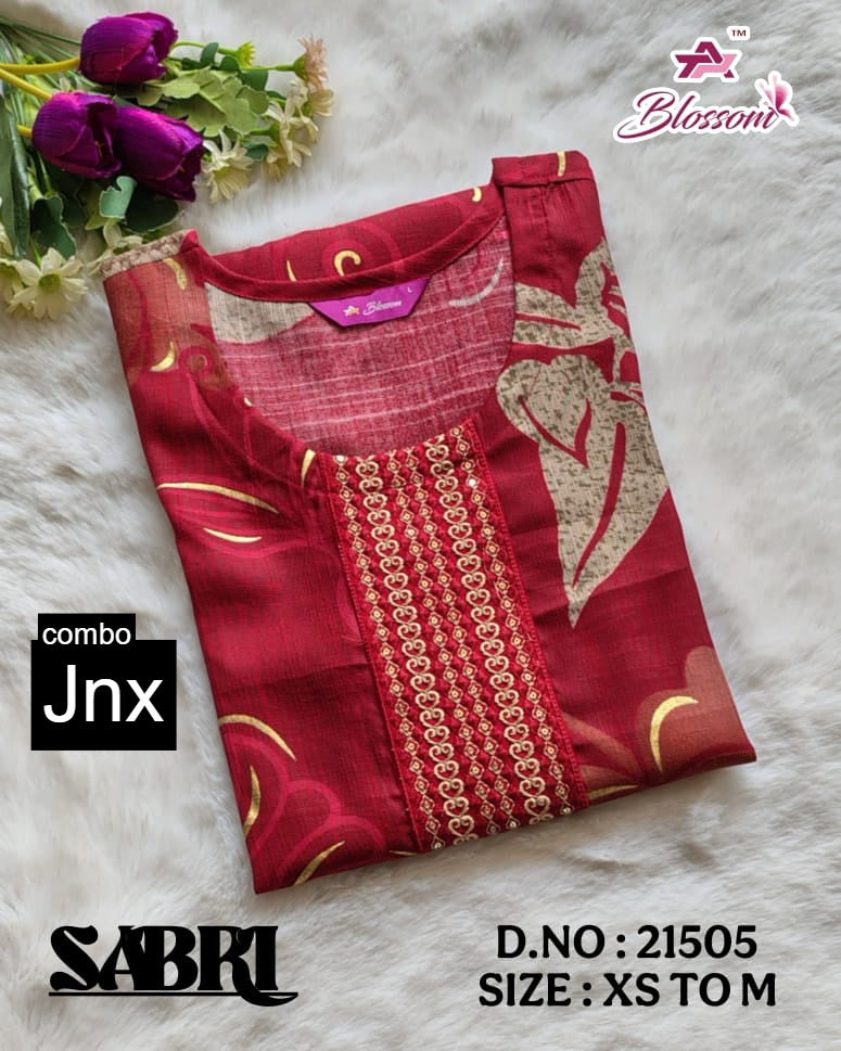Sabri 0206 Jnx Vertican Straight Cut Kurtis Wholesale