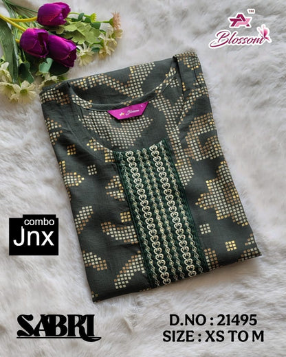 Sabri 0206 Jnx Vertican Straight Cut Kurtis Wholesale