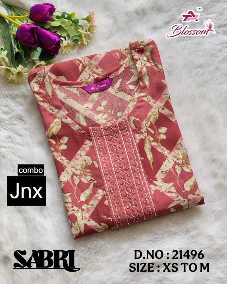 Sabri 0206 Jnx Vertican Straight Cut Kurtis Wholesale