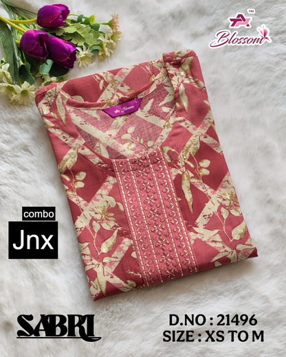 Sabri 0206 Jnx Vertican Straight Cut Kurtis Wholesale
