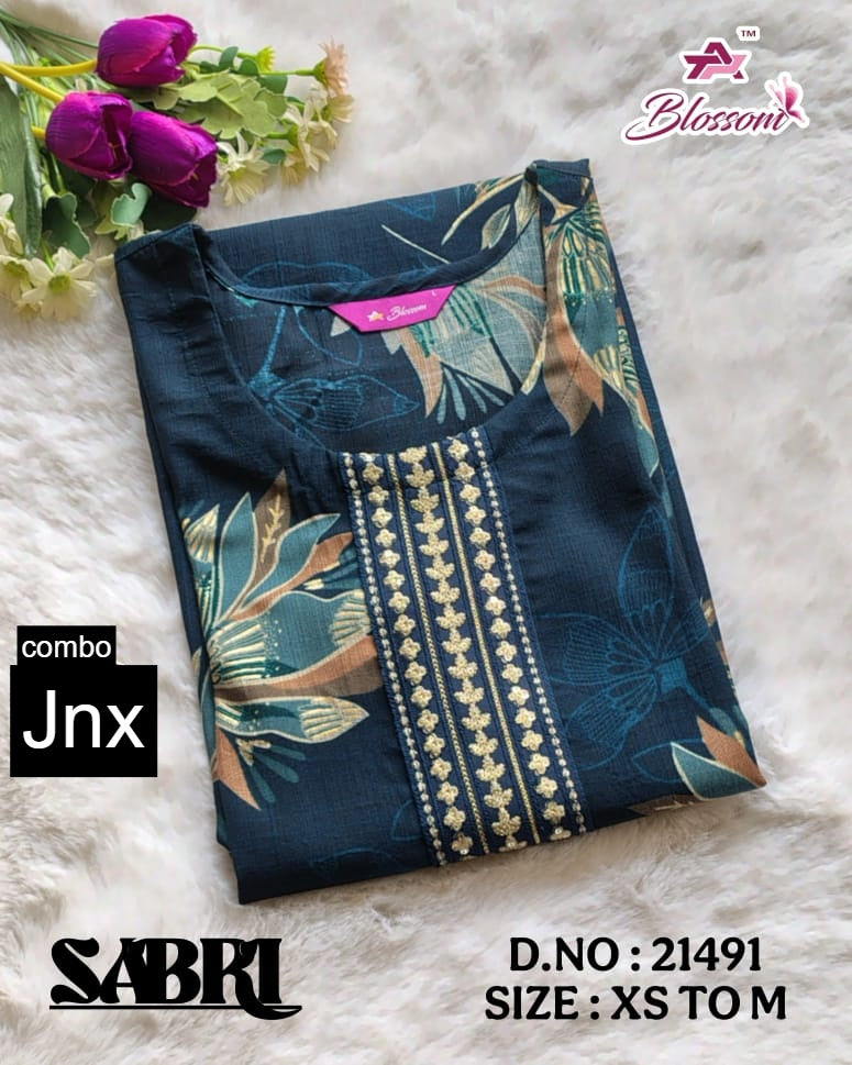Sabri 0206 Jnx Vertican Straight Cut Kurtis Wholesale