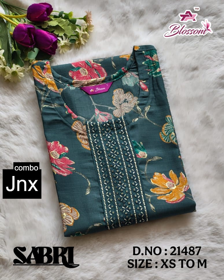 Sabri 0206 Jnx Vertican Straight Cut Kurtis Wholesale