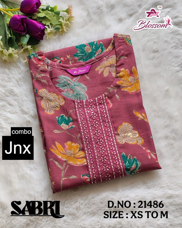 Sabri 0206 Jnx Vertican Straight Cut Kurtis Wholesale