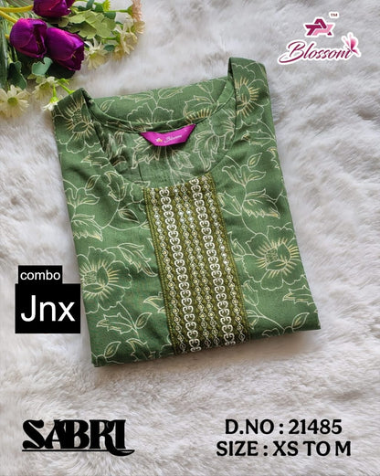 Sabri 0206 Jnx Vertican Straight Cut Kurtis Wholesale