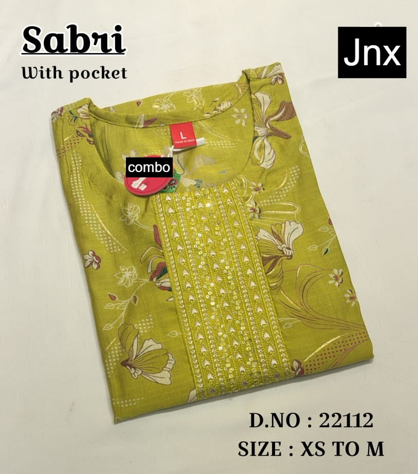 Sabri 0206 Jnx Vertican Straight Cut Kurtis Wholesale