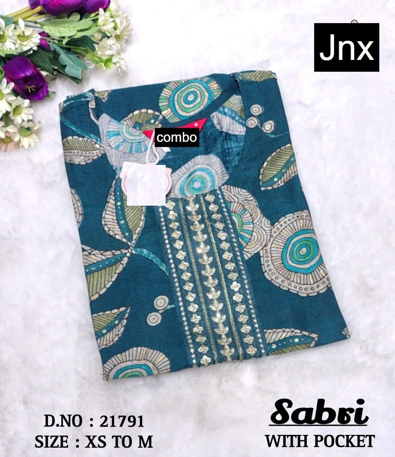 Sabri 0206 Jnx Vertican Straight Cut Kurtis Wholesale