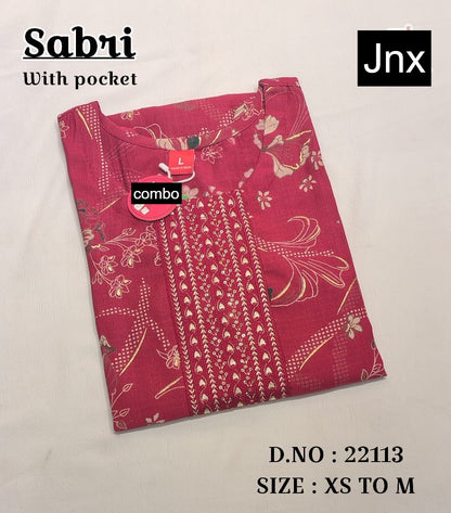 Sabri 0206 Jnx Vertican Straight Cut Kurtis Wholesale