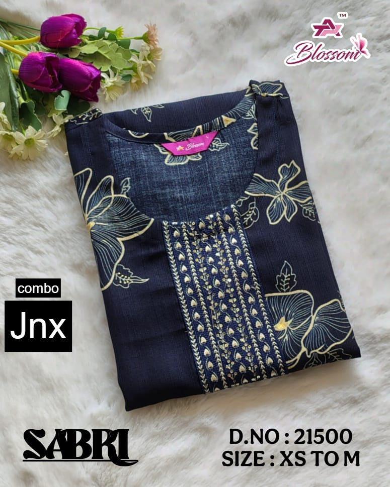 Sabri 0206 Jnx Vertican Straight Cut Kurtis Wholesale