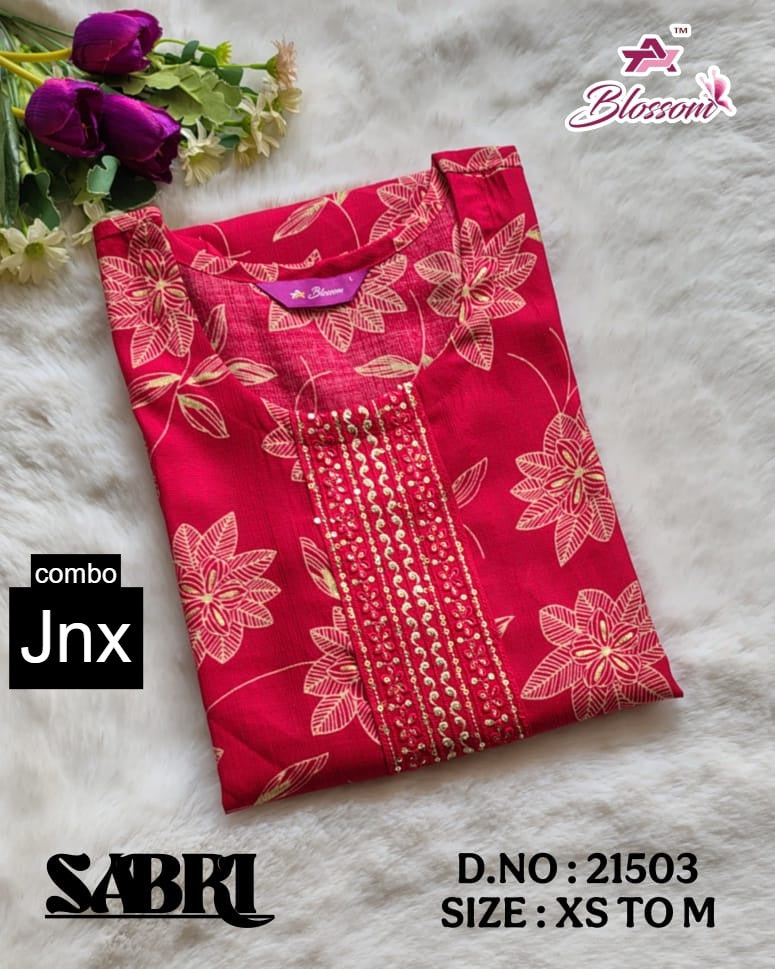 Sabri 0206 Jnx Vertican Straight Cut Kurtis Wholesale