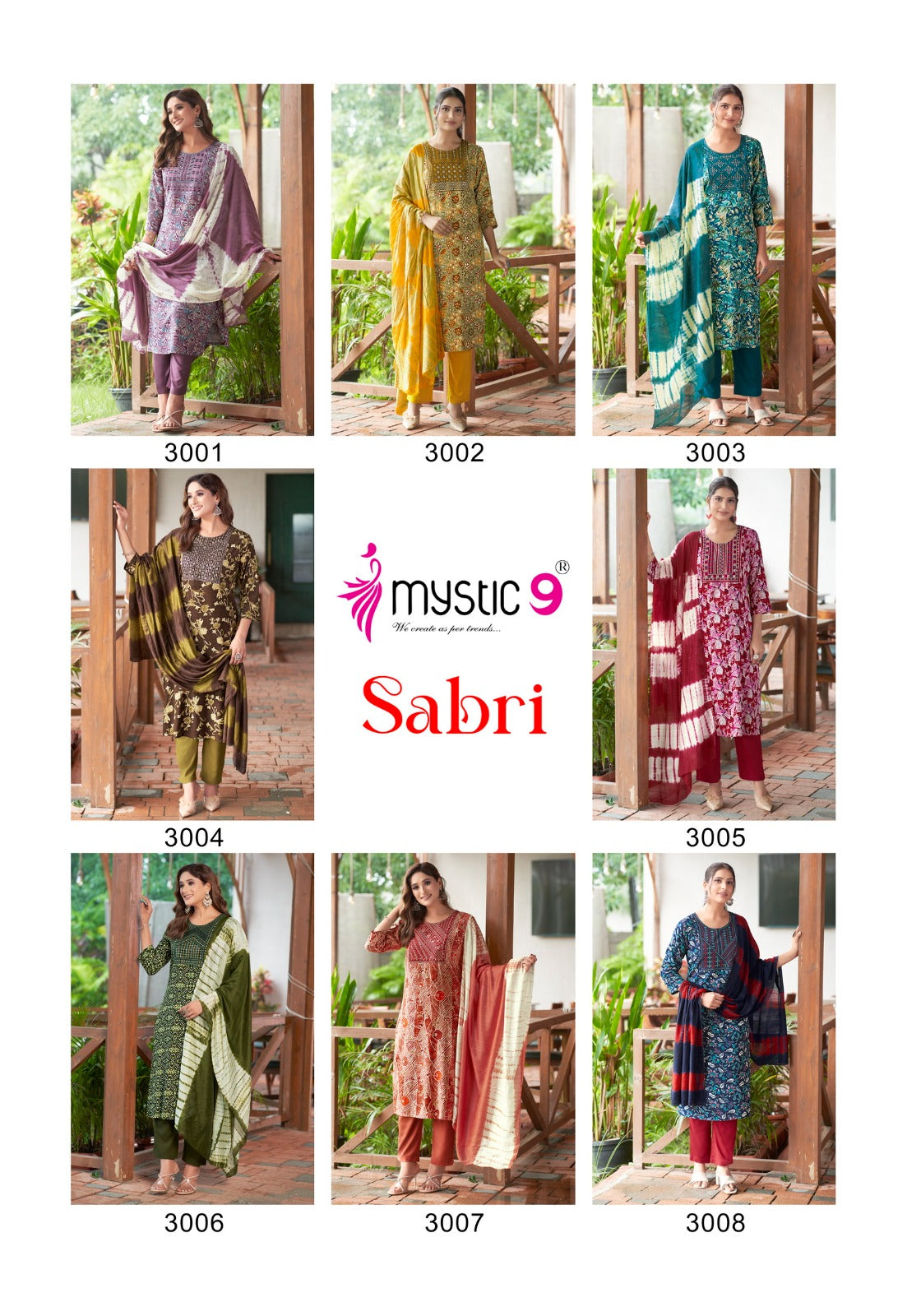 Sabri 3 Mystic 9 Rayon Foil Readymade Pant Style Suits Exporter Ahmedabad