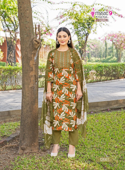 Sabri Vol 12 Mystic 9 Rayon Readymade Pant Style Suits Wholesale