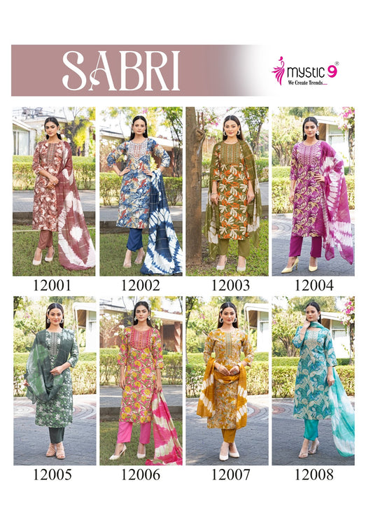 Sabri Vol 12 Mystic 9 Rayon Readymade Pant Style Suits Wholesale