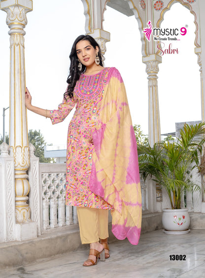 Sabri Vol 13 Mystic 9 Rayon Readymade Pant Style Suits Manufacturer India