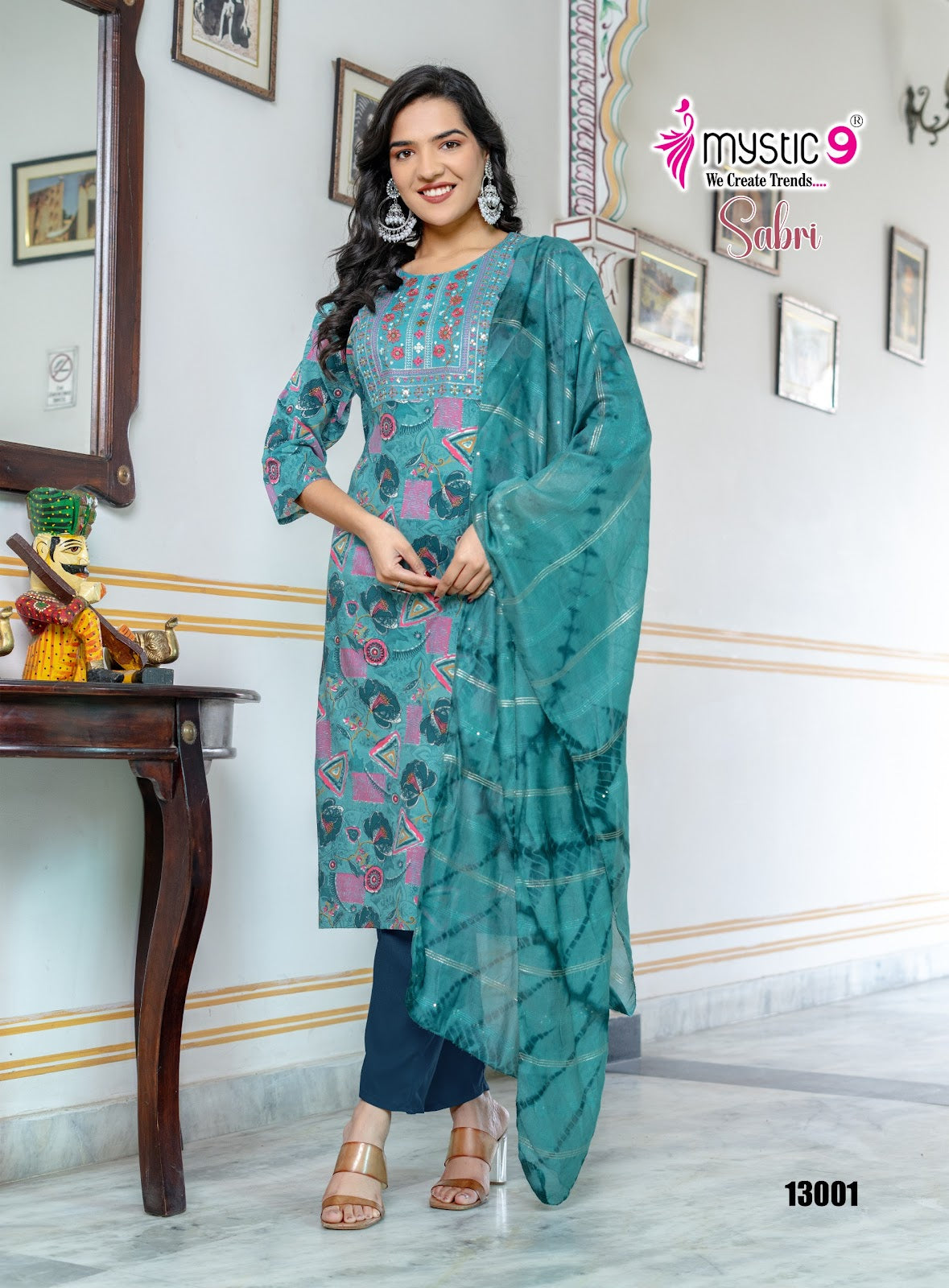 Sabri Vol 13 Mystic 9 Rayon Readymade Pant Style Suits Manufacturer India