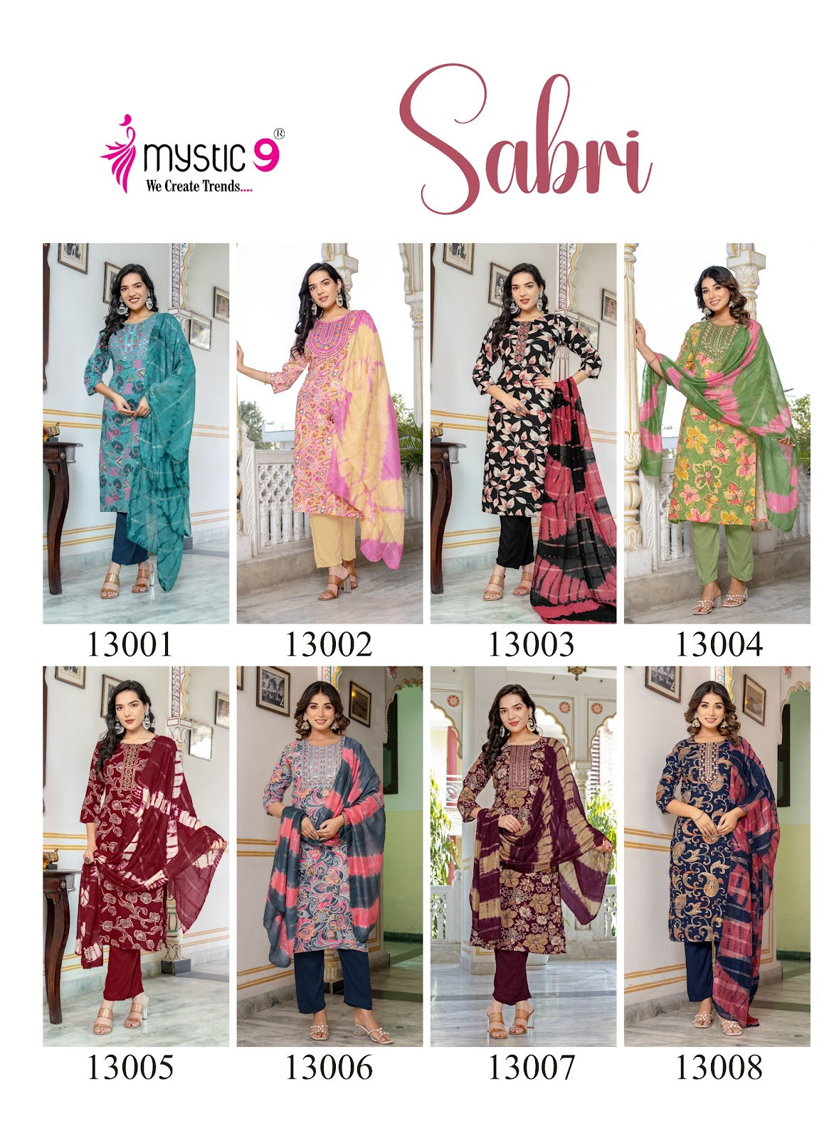 Sabri Vol 13 Mystic 9 Rayon Readymade Pant Style Suits Manufacturer India