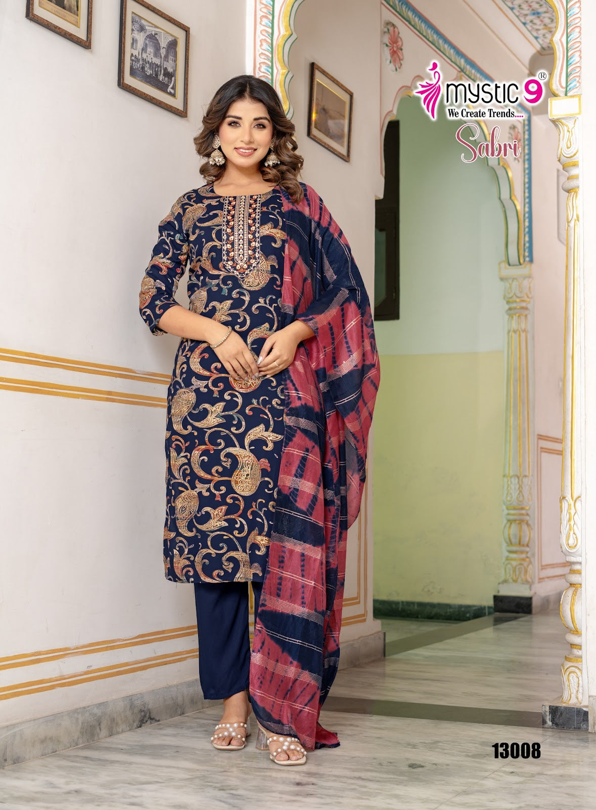 Sabri Vol 13 Mystic 9 Rayon Readymade Pant Style Suits Manufacturer India