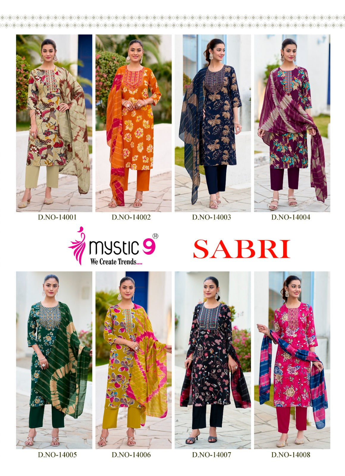 Sabri Vol 14 Mystic 9 Rayon Readymade Pant Style Suits Supplier India