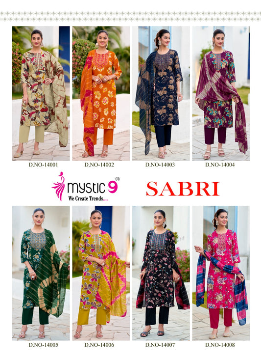 Sabri Vol 14 Mystic 9 Rayon Readymade Pant Style Suits Supplier India