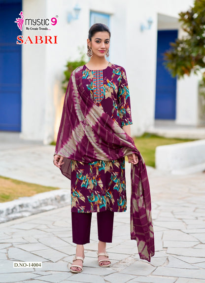 Sabri Vol 14 Mystic 9 Rayon Readymade Pant Style Suits Supplier India