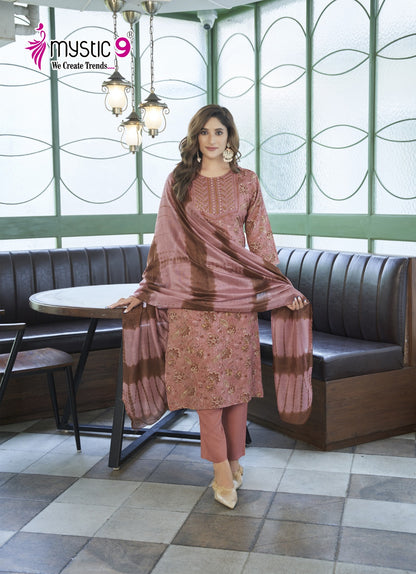 Sabri Vol 5 Mystic 9 Rayon Readymade Pant Style Suits Wholesaler India