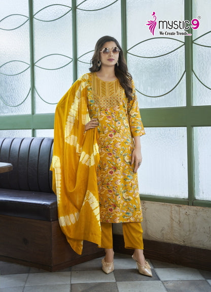 Sabri Vol 5 Mystic 9 Rayon Readymade Pant Style Suits Wholesaler India