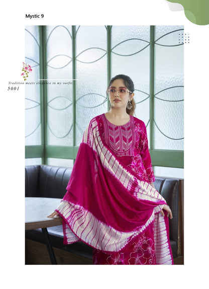 Sabri Vol 5 Mystic 9 Rayon Readymade Pant Style Suits Wholesaler India