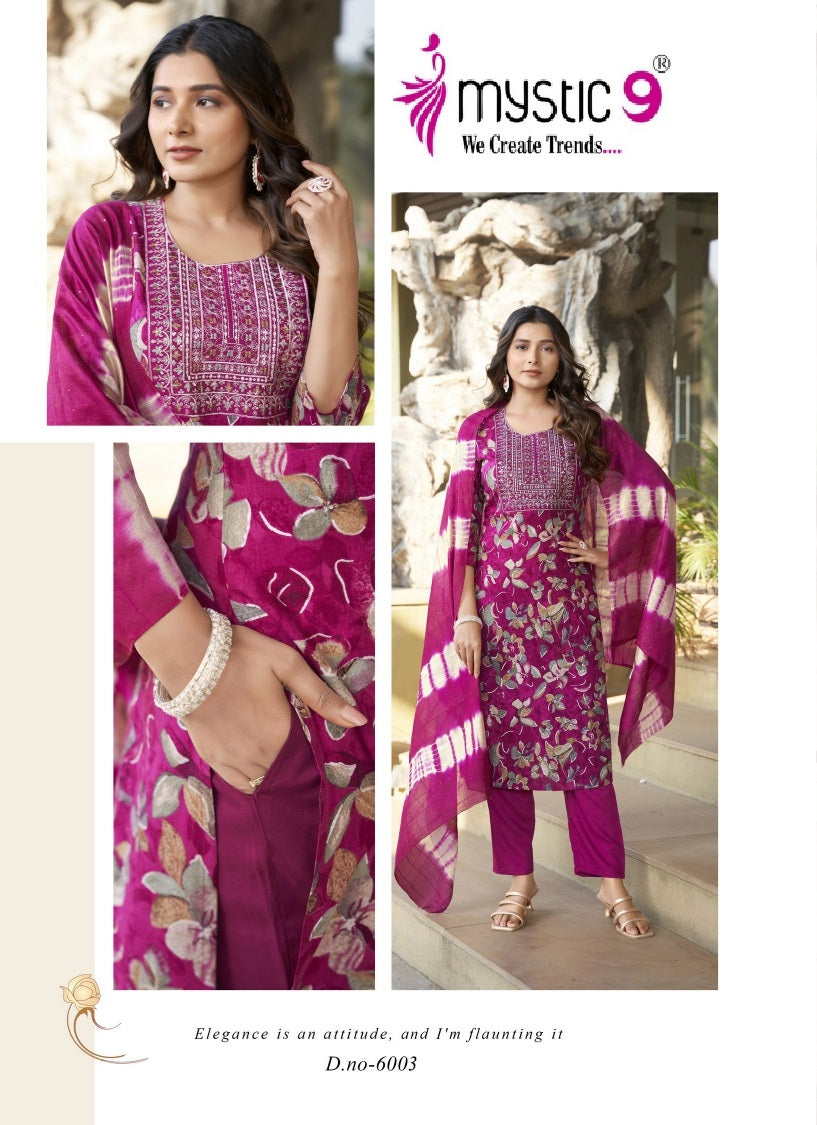 Sabri Vol 6 Mystic 9 Rayon Readymade Pant Style Suits Exporter Ahmedabad