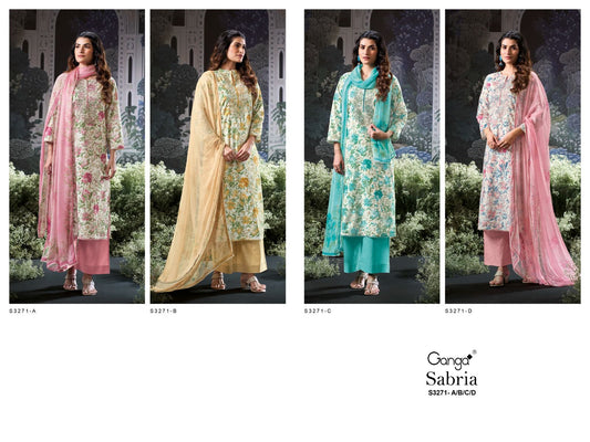 Sabria S3271 Ganga Cotton Plazzo Style Suits Manufacturer Gujarat