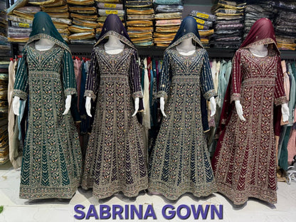Sabrina Gown Safa Creation Georgette Pakistani Salwar Suits Wholesale Rate
