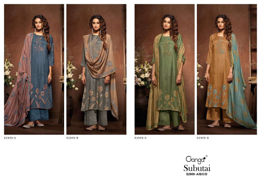 Sabutai 2909 Ganga Bemberg Silk Plazzo Style Suits Wholesale Price