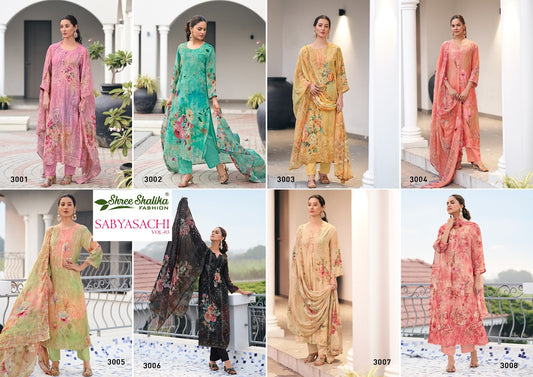 Sabyasachi Vol 3 Shree Shalika Fashion Georgette Pant Style Suits Supplier Gujarat