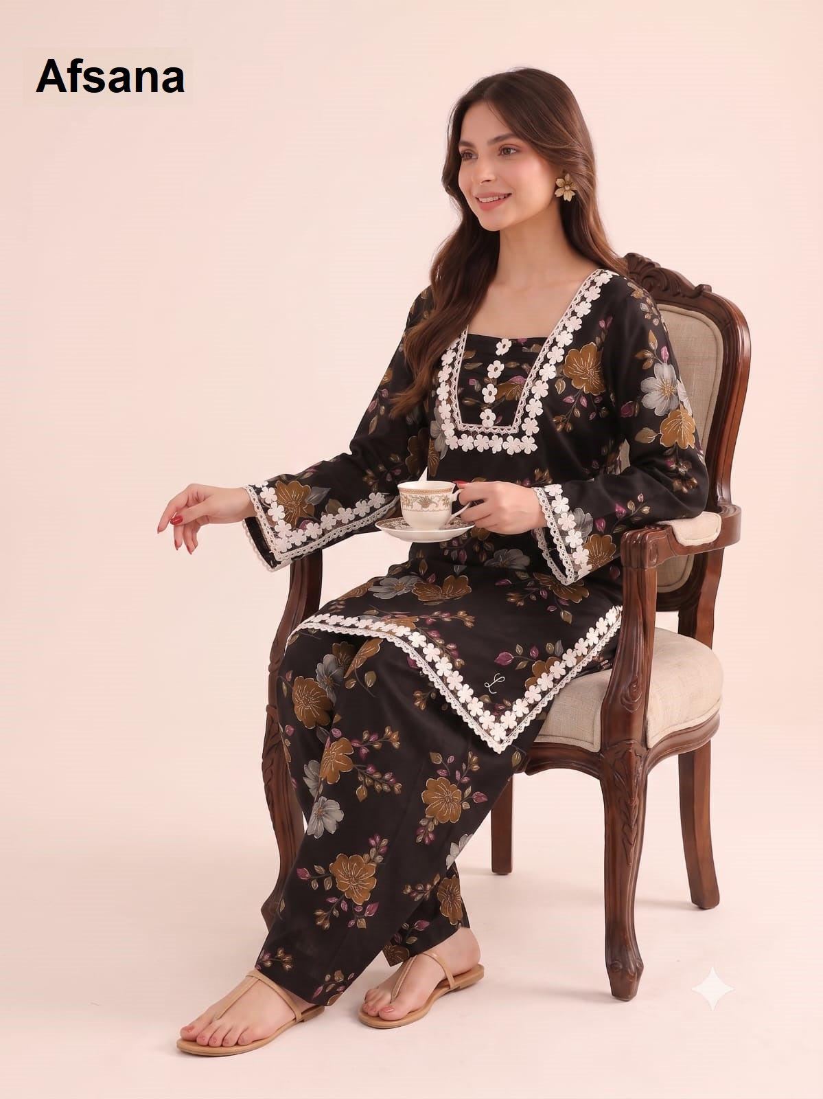 Sachi Pakistani Afsana Reyon Co Ord Set Supplier India