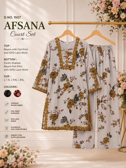 Sachi Pakistani Afsana Reyon Co Ord Set Supplier India