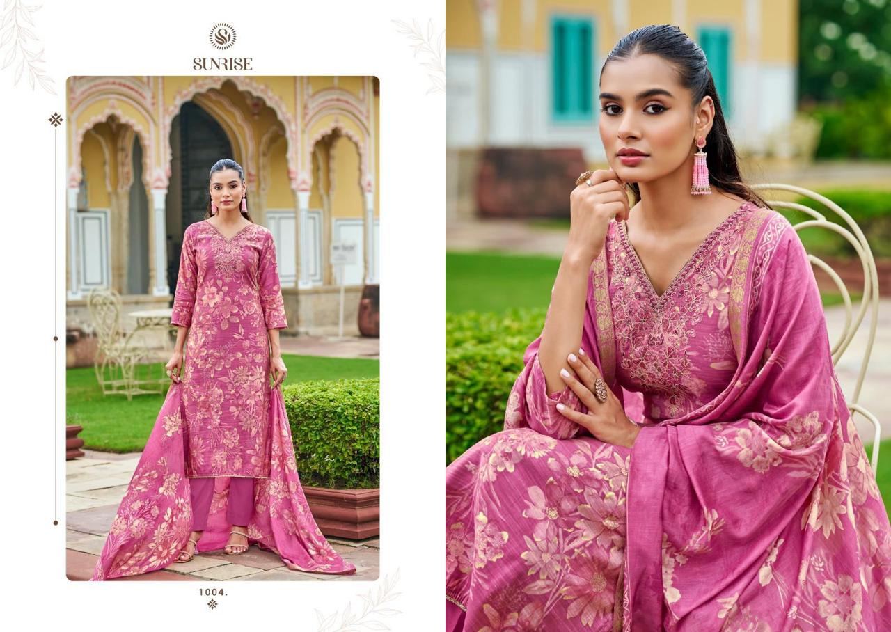 Sachi Silk Sunrise Muslin Silk Pant Style Suits Exporter