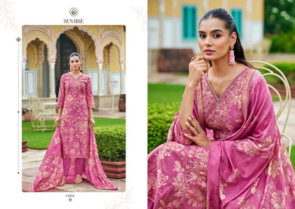 Sachi Silk Sunrise Muslin Silk Pant Style Suits Exporter