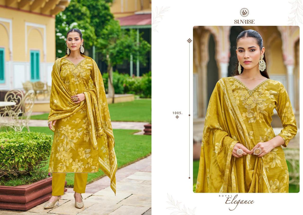 Sachi Silk Sunrise Muslin Silk Pant Style Suits Exporter