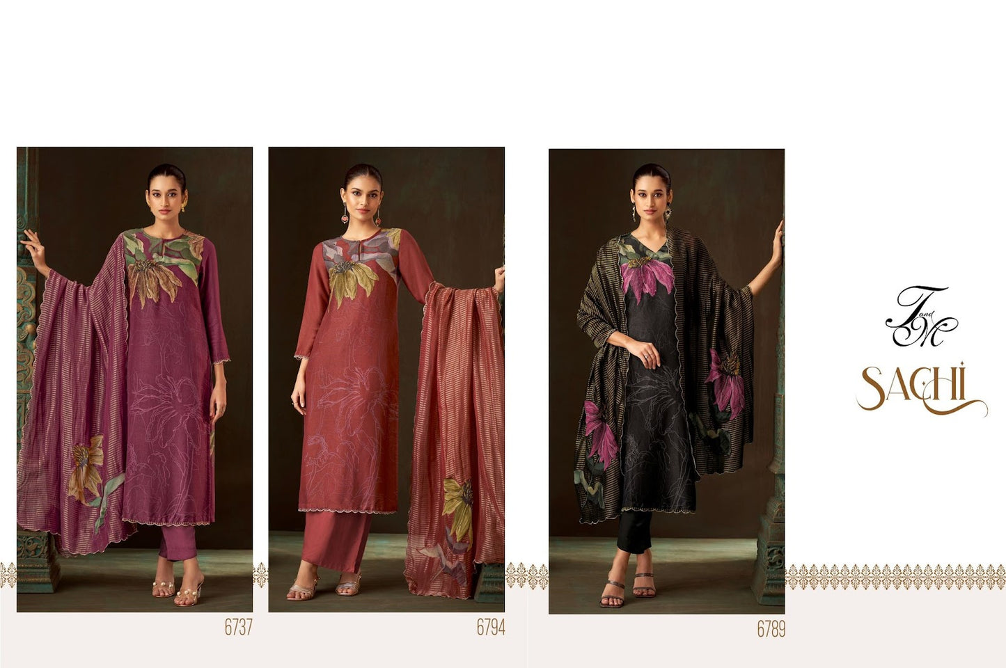 Sachi Tm Viscose Simmer Plazzo Style Suits Wholesaler India