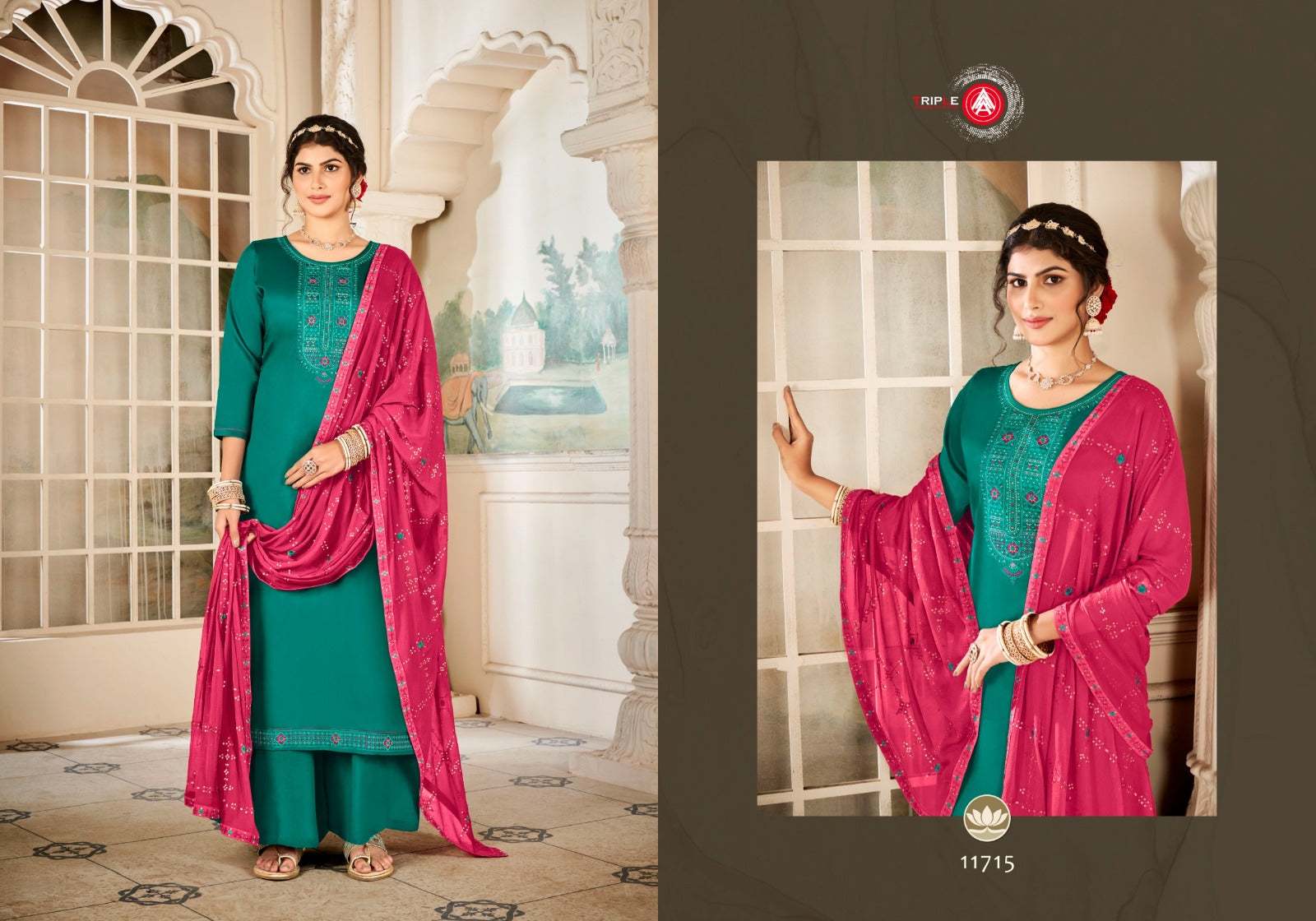 Sachi Triple Aaa Jam Silk Pant Style Suits Exporter Ahmedabad