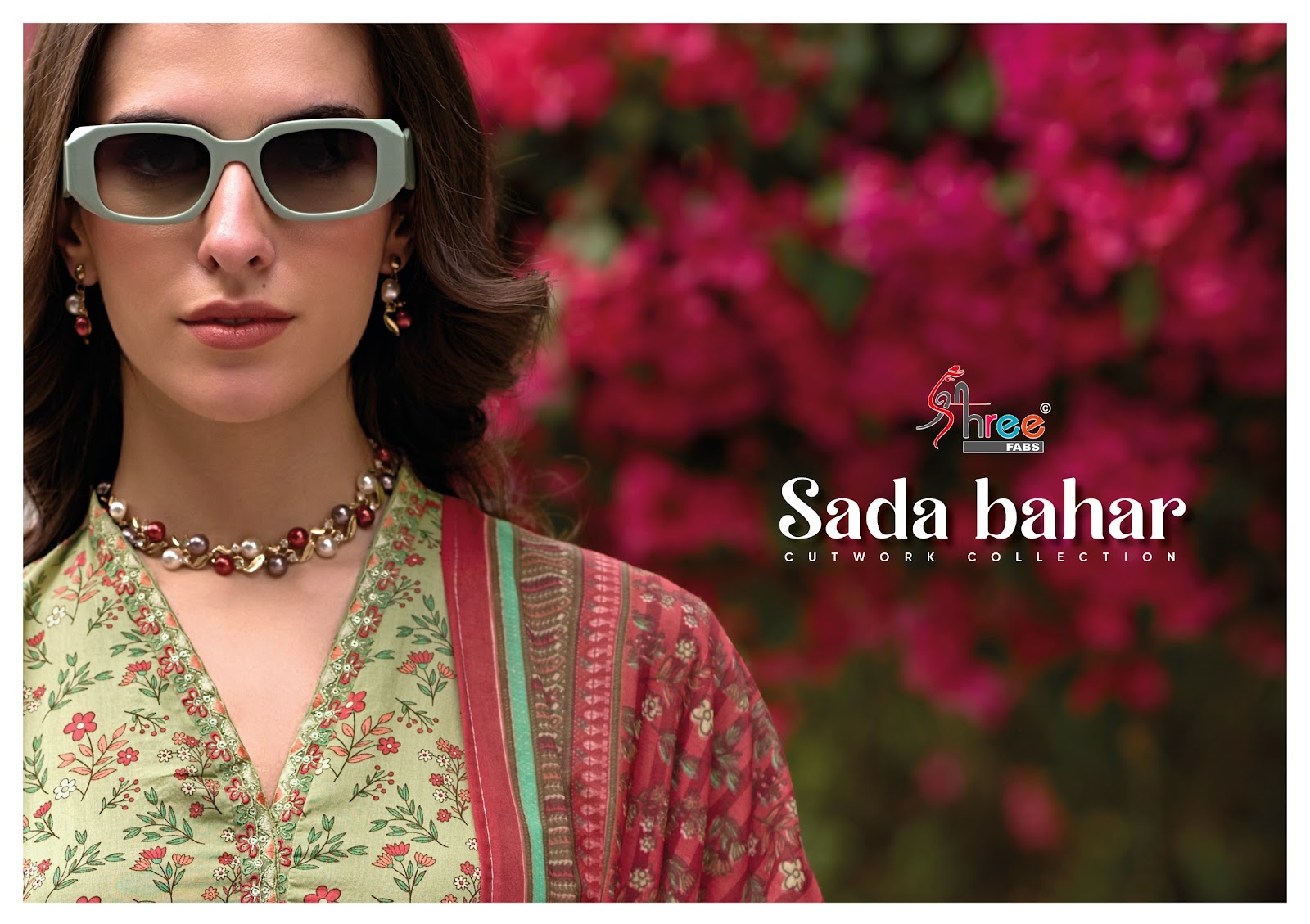 Sada Bahar Cut Work Collection Shree Fabs Cotton Pakistani Patch Work Suits Wholesaler