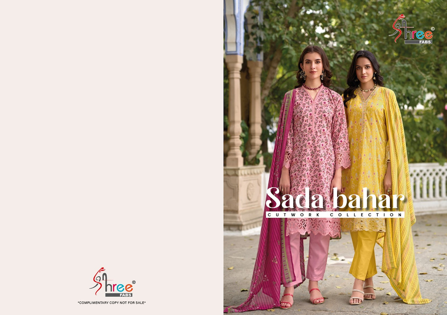 Sada Bahar Cut Work Collection Shree Fabs Cotton Pakistani Patch Work Suits Wholesaler