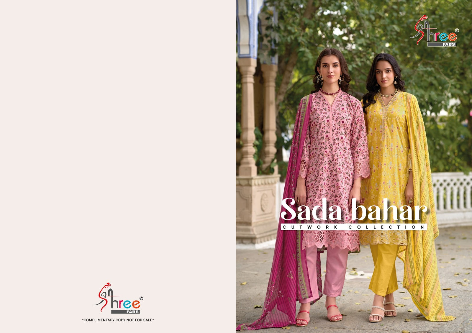 Sada Bahar Cut Work Collection Shree Fabs Cotton Pakistani Patch Work Suits Wholesaler