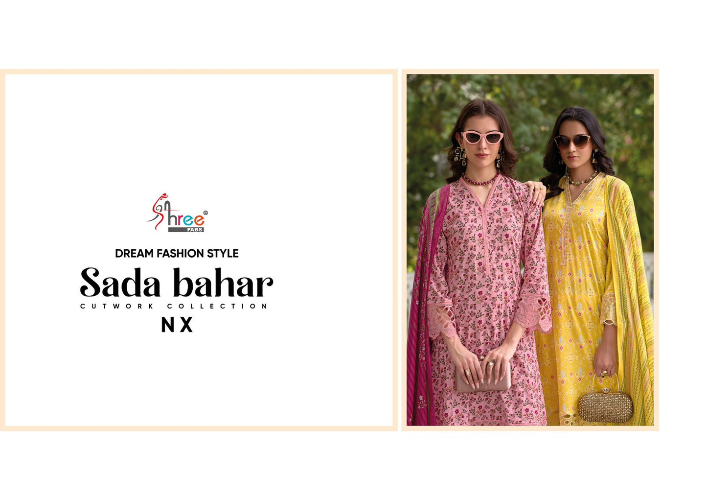 Sada Bahar Cutwork Collection Nx Shree Fabs Pure Cotton Pakistani Salwar Suits Exporter Ahmedabad