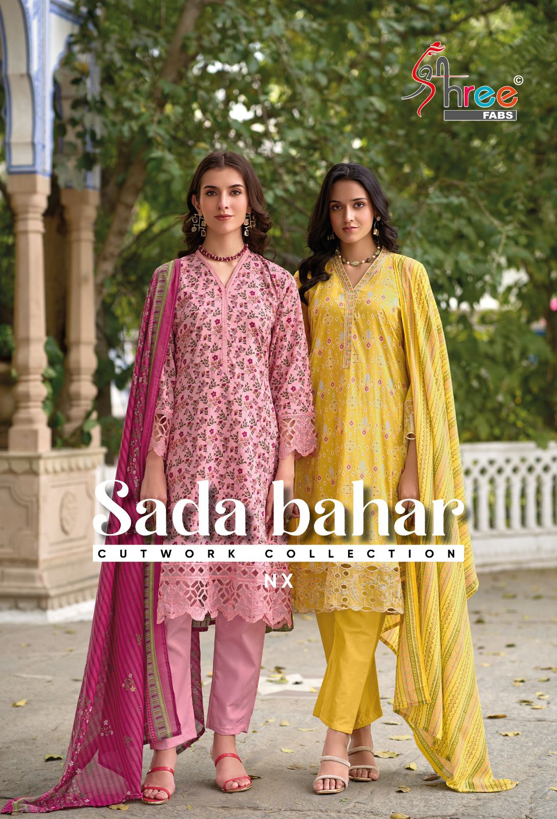Sada Bahar Cutwork Collection Nx Shree Fabs Pure Cotton Pakistani Salwar Suits Exporter Ahmedabad