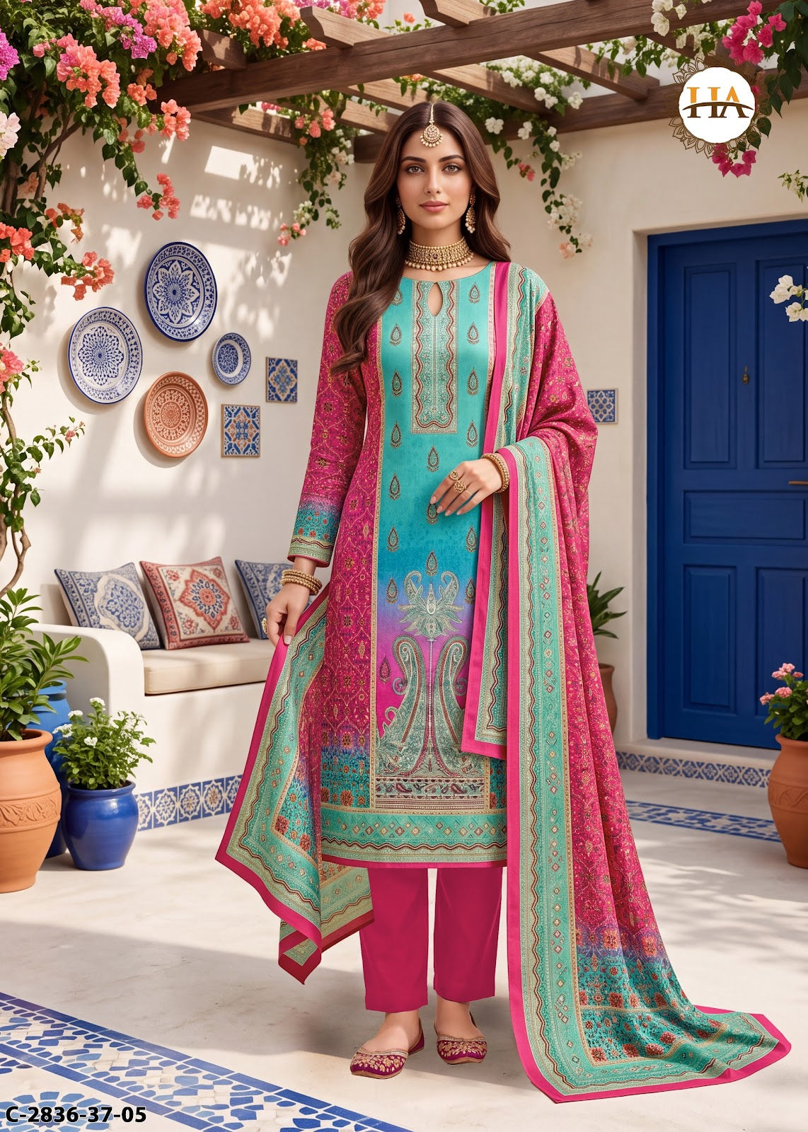 Sada Bahar Harshit Fashion Twill Pashmina Suits Wholesale