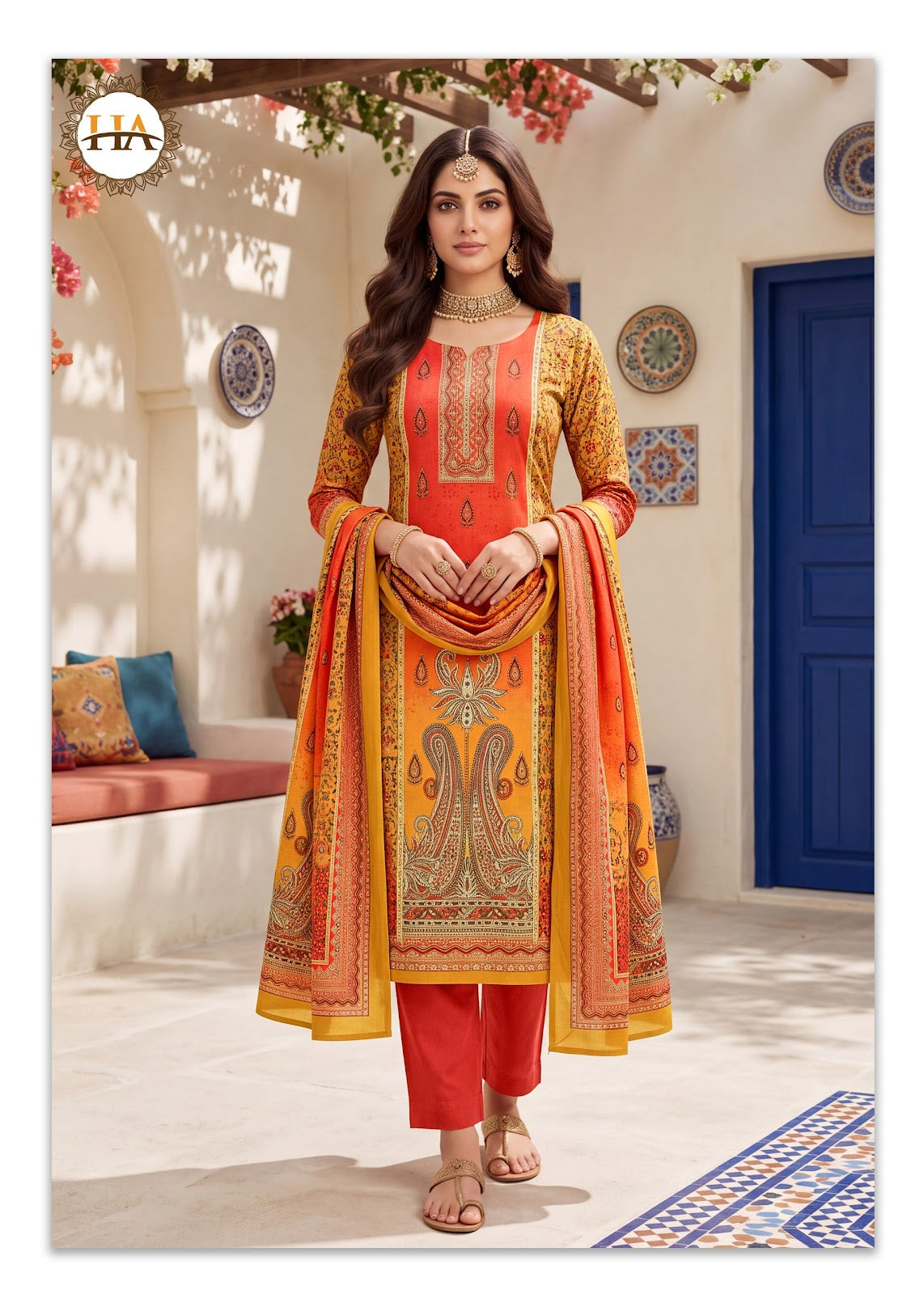 Sada Bahar Harshit Fashion Twill Pashmina Suits Wholesale