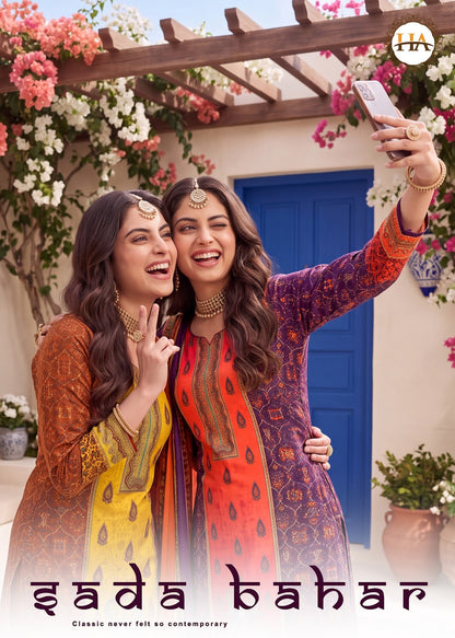 Sada Bahar Harshit Fashion Twill Pashmina Suits Wholesale
