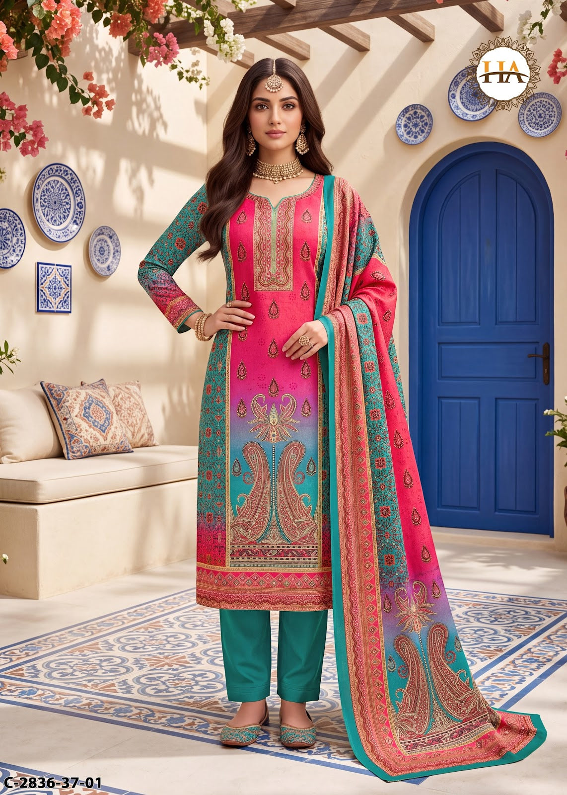 Sada Bahar Harshit Fashion Twill Pashmina Suits Wholesale