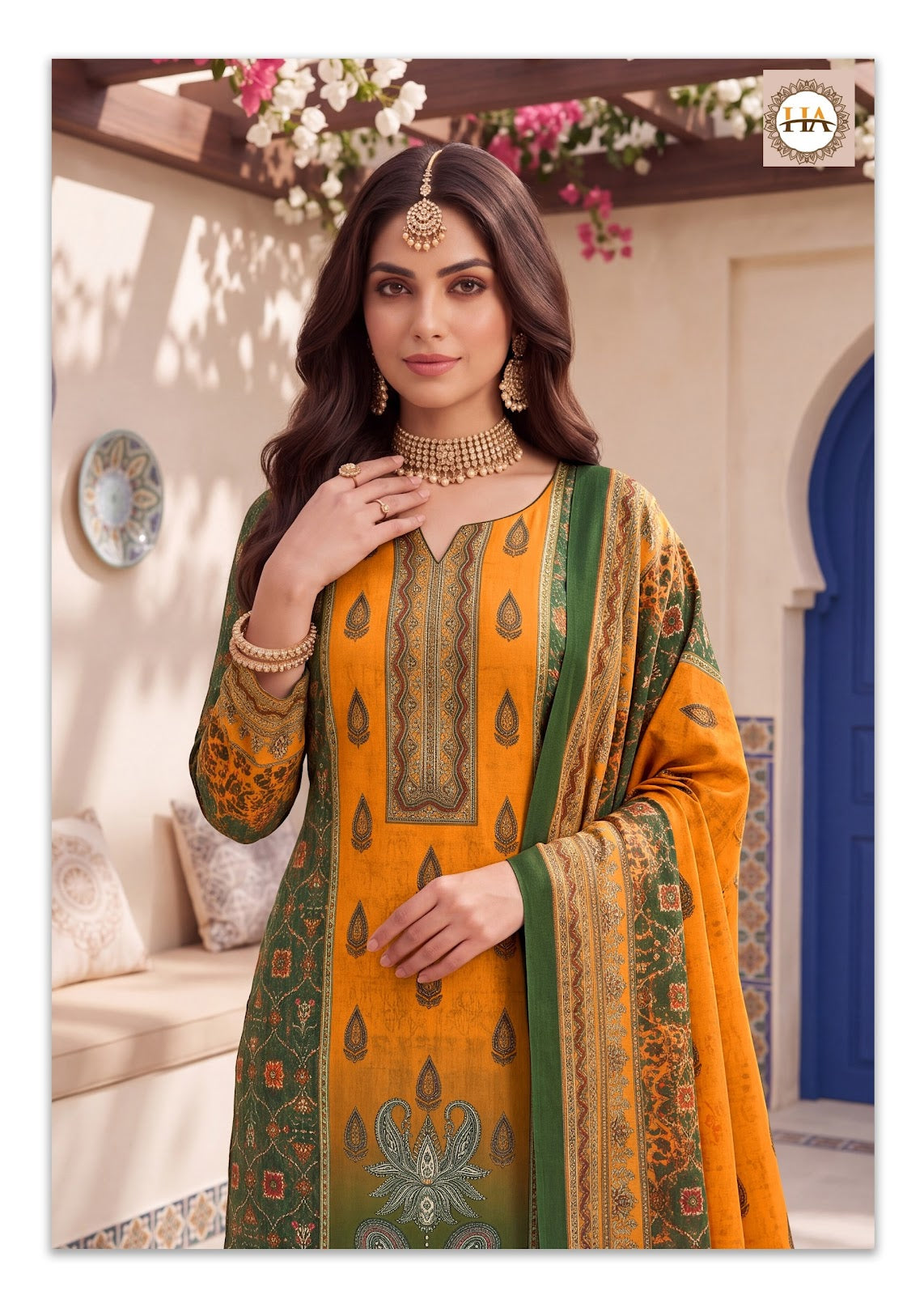 Sada Bahar Harshit Fashion Twill Pashmina Suits Wholesale